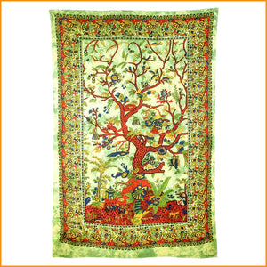 WANDBEHANG Baum des Lebens BAUMWOLLE Bettcover Sofaüberwurf LEBENSBAUM