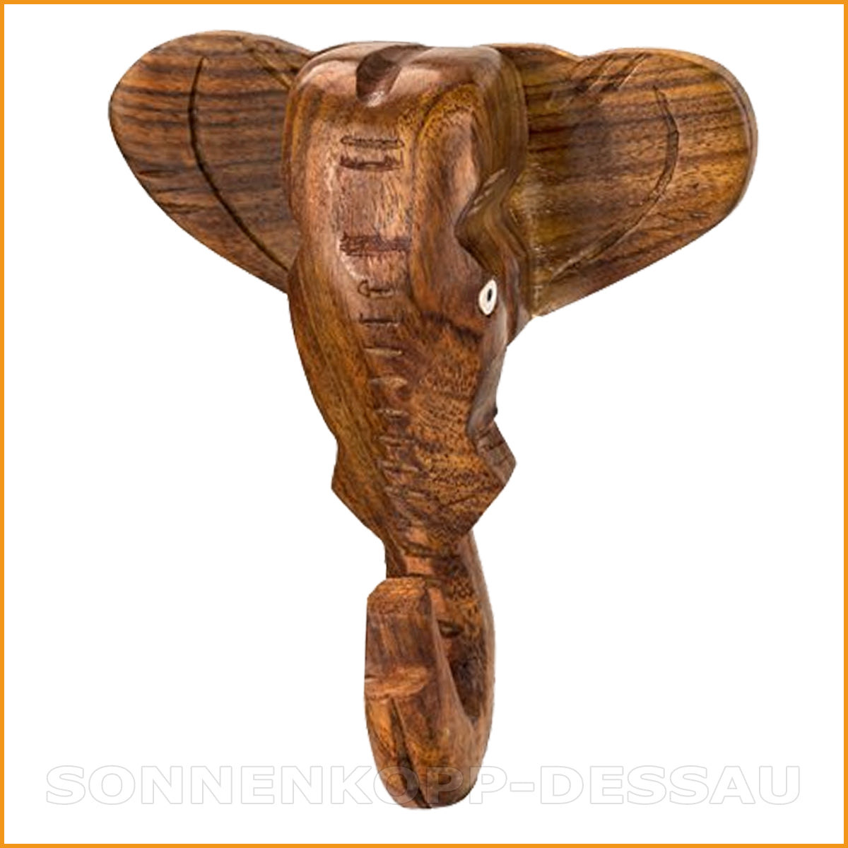 ELEFANTENKOPF Wandschmuck - Holz Wandbild Wandfigur Elefant Kopf Maske