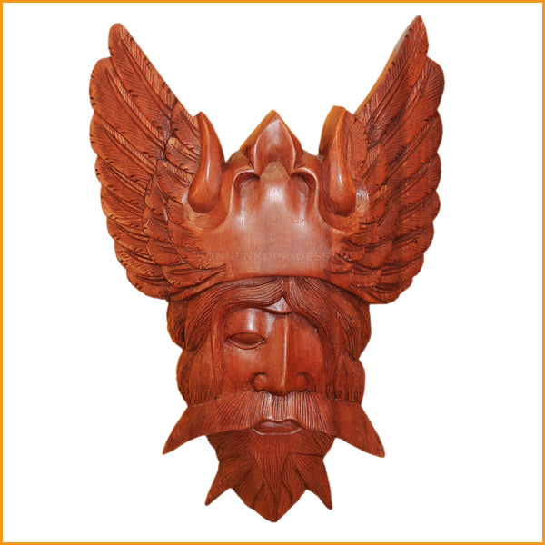Wanddeko Holz | Wikinger Symbole Holz | ODIN Kopf