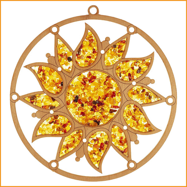 Wanddeko aus Holz SONNE | Sun in GOLD