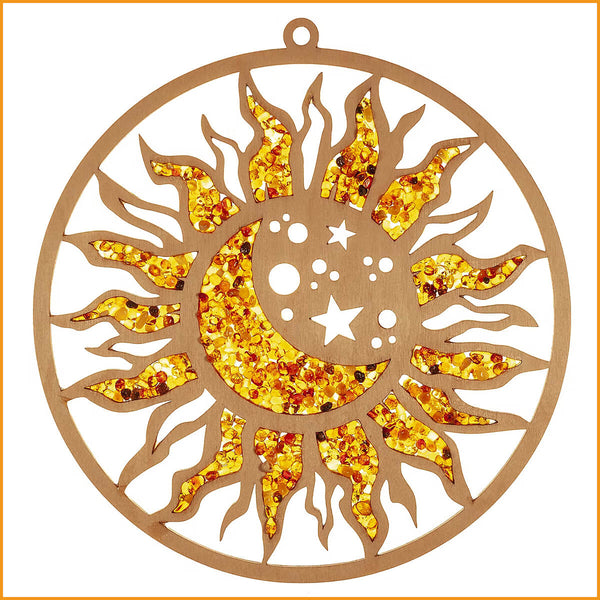 SONNE und MOND Wanddeko | Sun and Moon made of wood 
