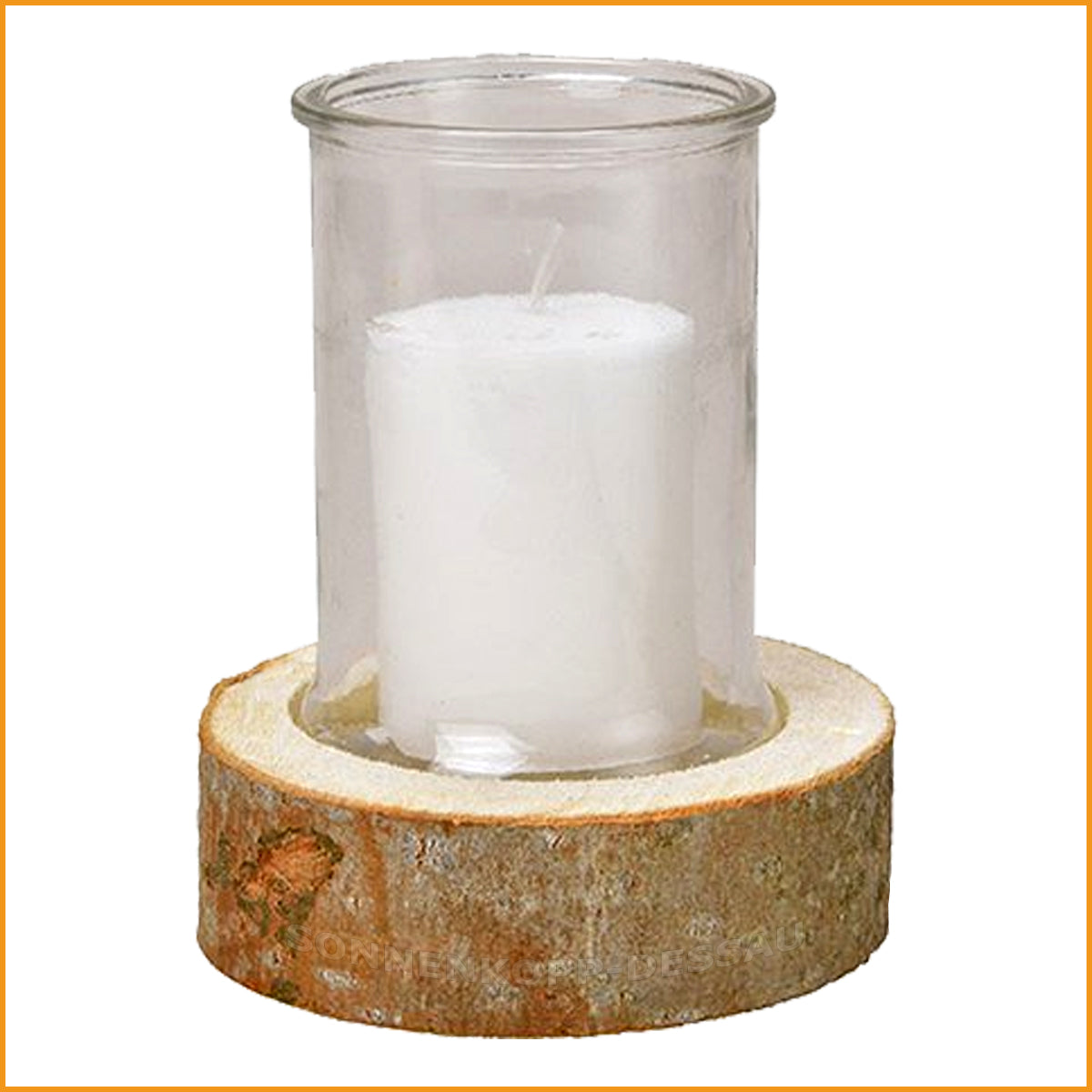 WINDLICHT für Haus, Terrasse & Garten - Holz, Glas, Kerze - 3 in 1 SET