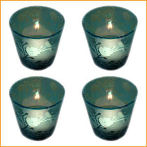 WINDLICHT Glas - blau - 4er SET (2,99 € pro Stück)
