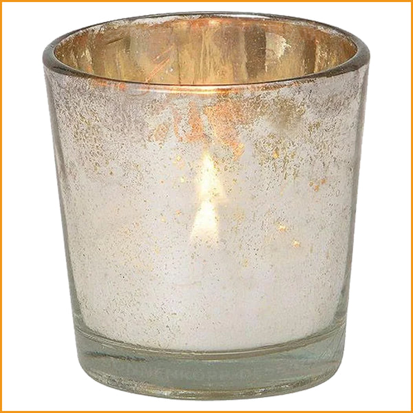Teelichthalter aus Glas weiß für Haus und Garten