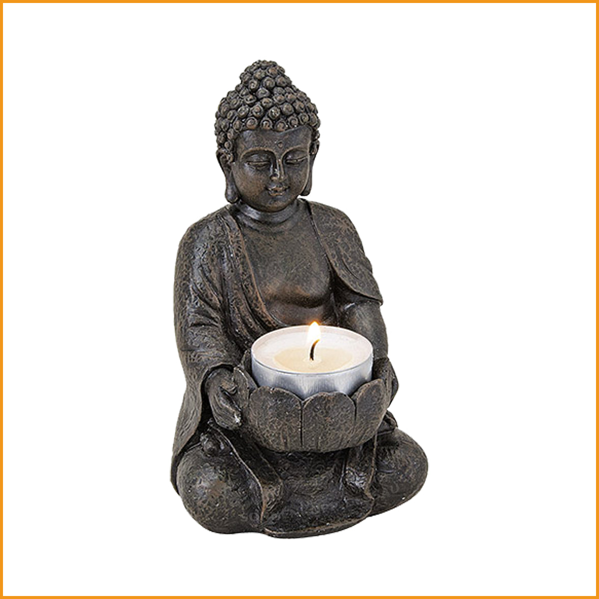 WINDLICHT - BUDDHA - Teelichthalter | BUDDHA Deko-Figur mit Windlicht