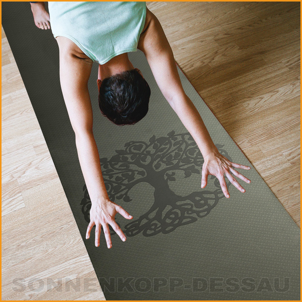 Weltenbaum YOGAMATTE - Baum des Lebens - dunkelgrün - Yoga Matte