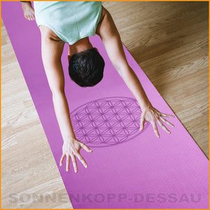 YOGAMATTE - Blume des Lebens - umweltfreundlich - lila | Yoga Matte
